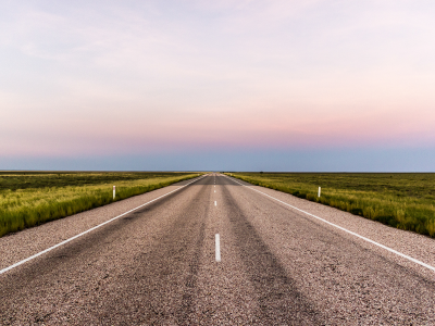 Image of a road at sunset